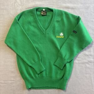 Vintage Blarney Castle Sweater Kids Small Green Ireland Knitwear Souvenir *Read*